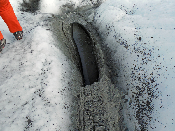 water-filled crevice